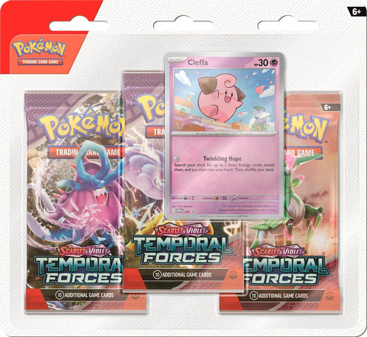 Scarlet & Violet: Temporal Forces - 3-Pack Blister (Cleffa) IN STORE ONLY