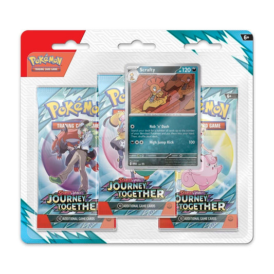Pokémon TCG: Scarlet & Violet-Journey Together 3 Booster Packs & Scrafty Promo Card